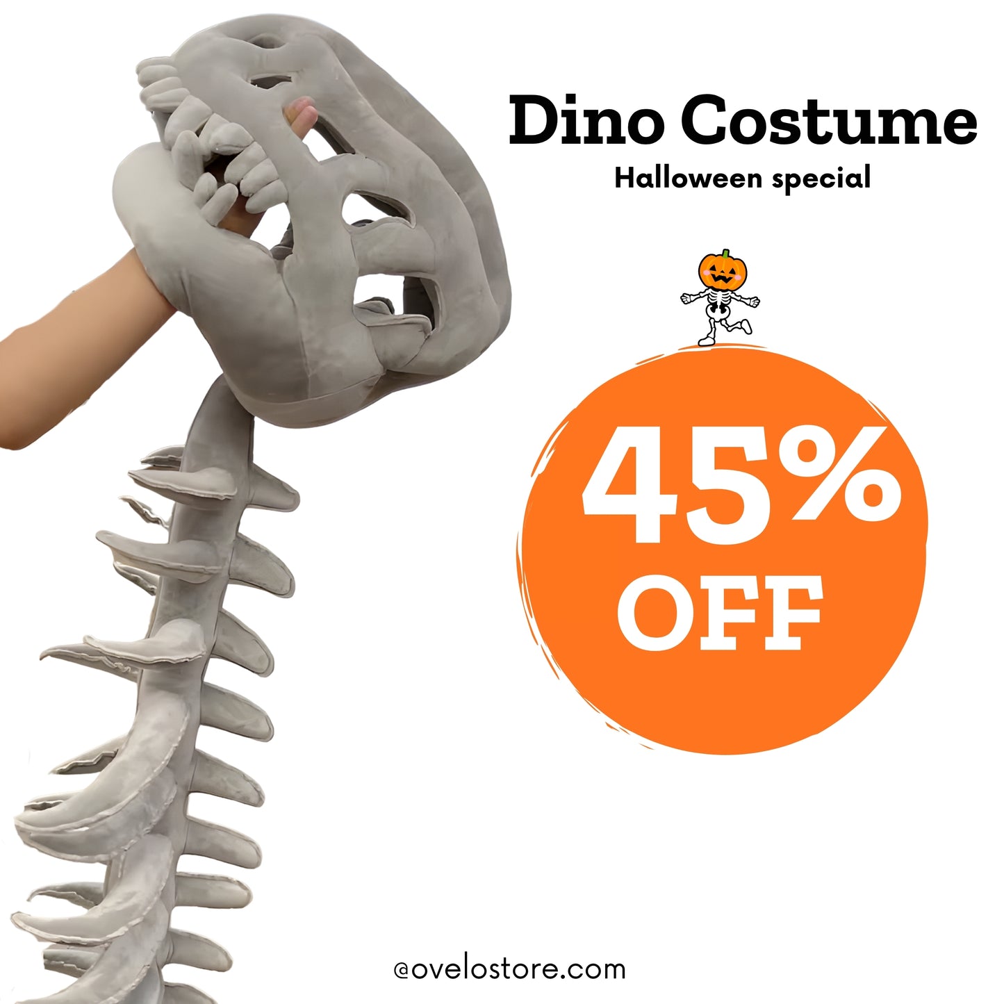 Dino Skelet Costume (Kids & Adults)